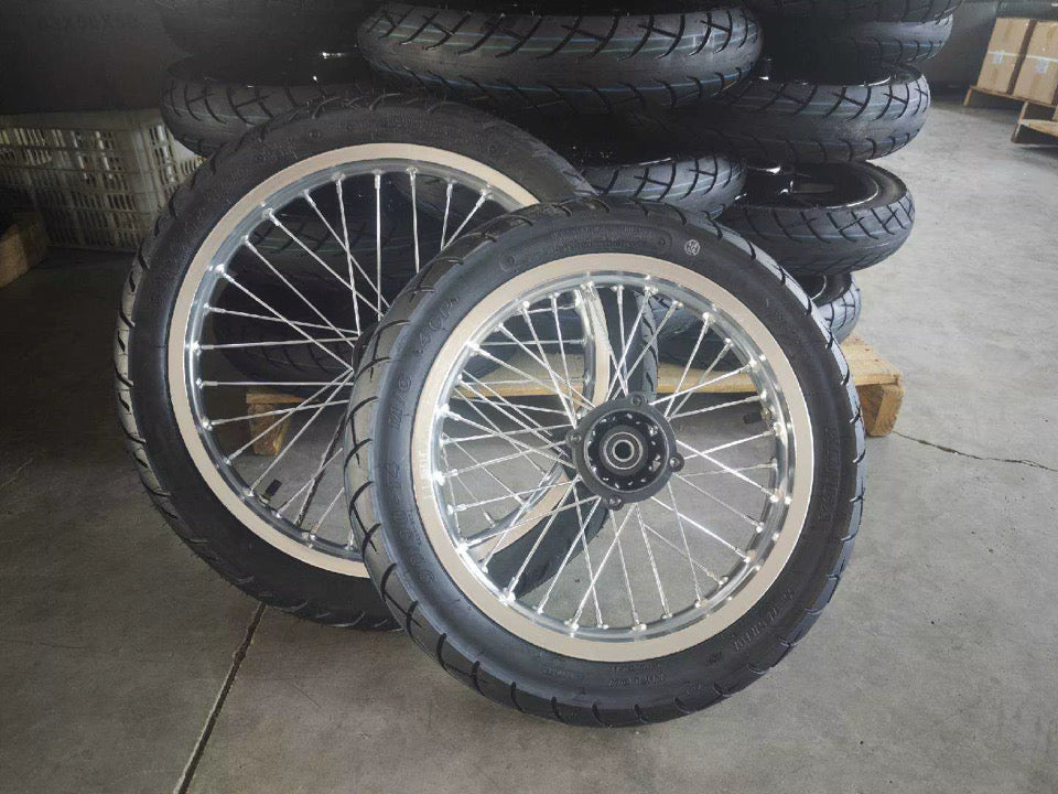 Yozma/Strike 17/14 supermoto wheelset black/chrome (preorder)