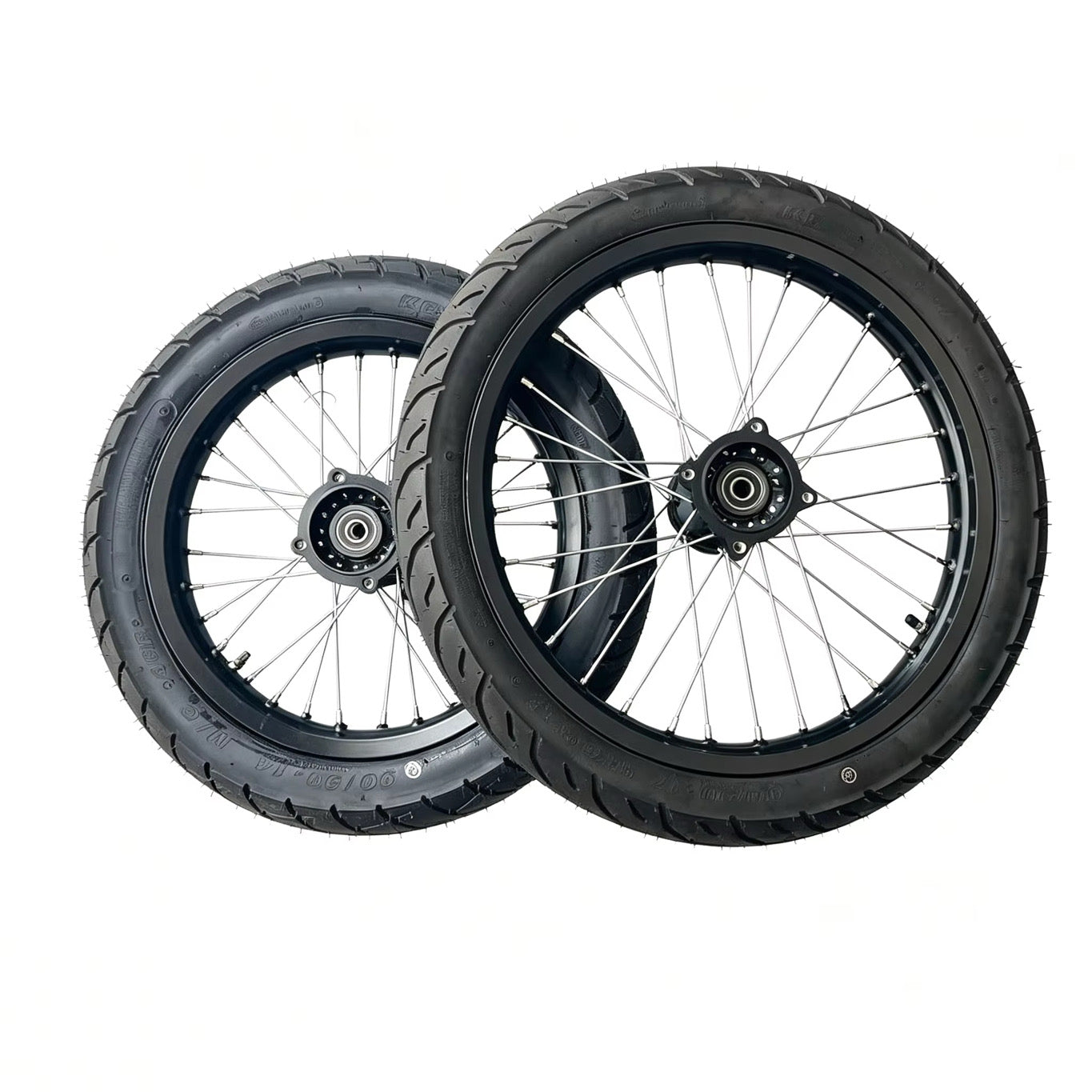 Yozma/Strike 17/14 supermoto wheelset black/chrome (preorder)