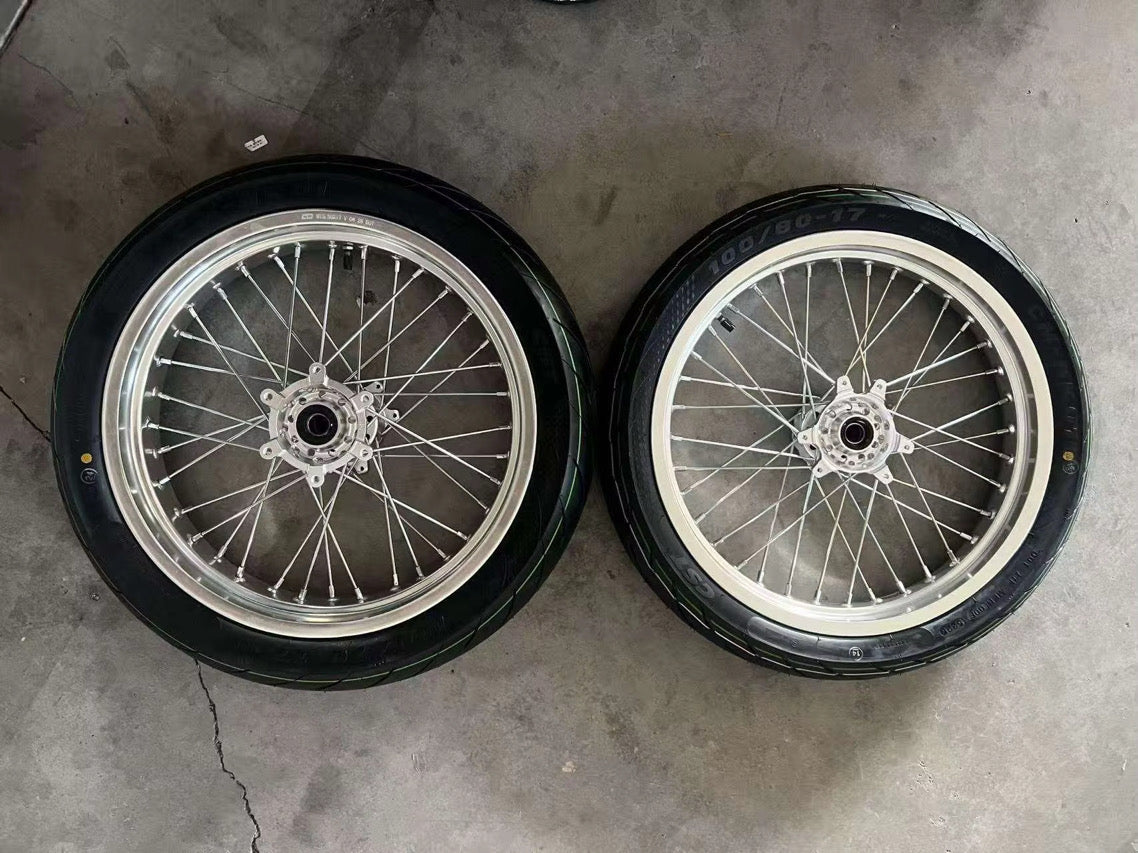 Ultra bee chrome supermoto wheelset