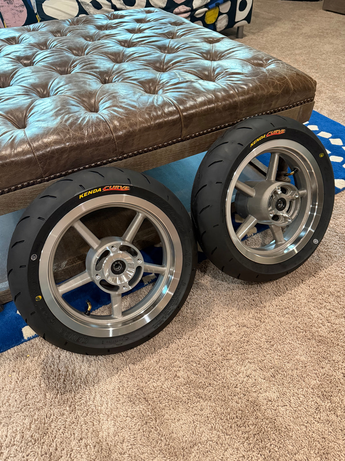 12” Supermoto Wheel Conversion Kit — Complete Front & Rear Set
Fits Yozma, Tuttio, Heybike, ETM RTR & Most Mini Moto Platforms