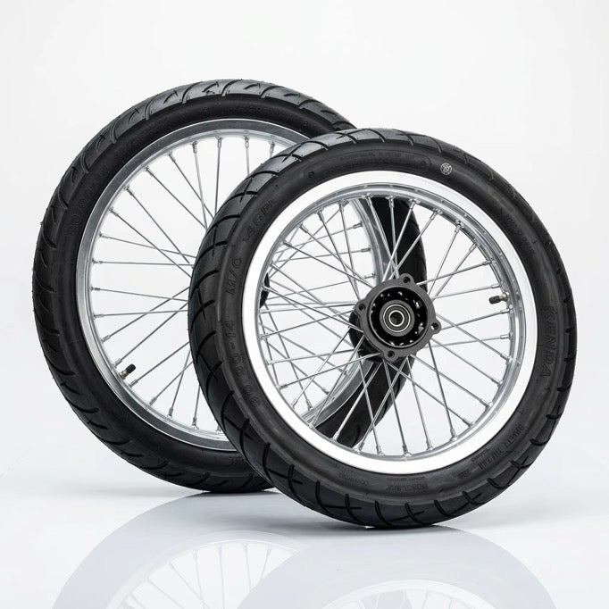 Yozma/Strike 17/14 supermoto wheelset black/chrome (preorder)