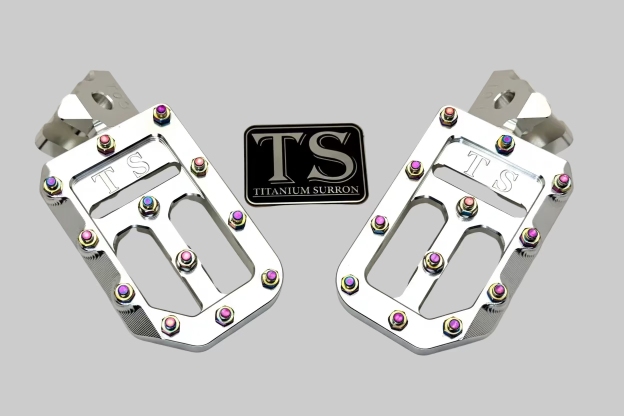 TS Custom Foot Pegs w/ Titanium Grips for Surron and Most Light E-moto