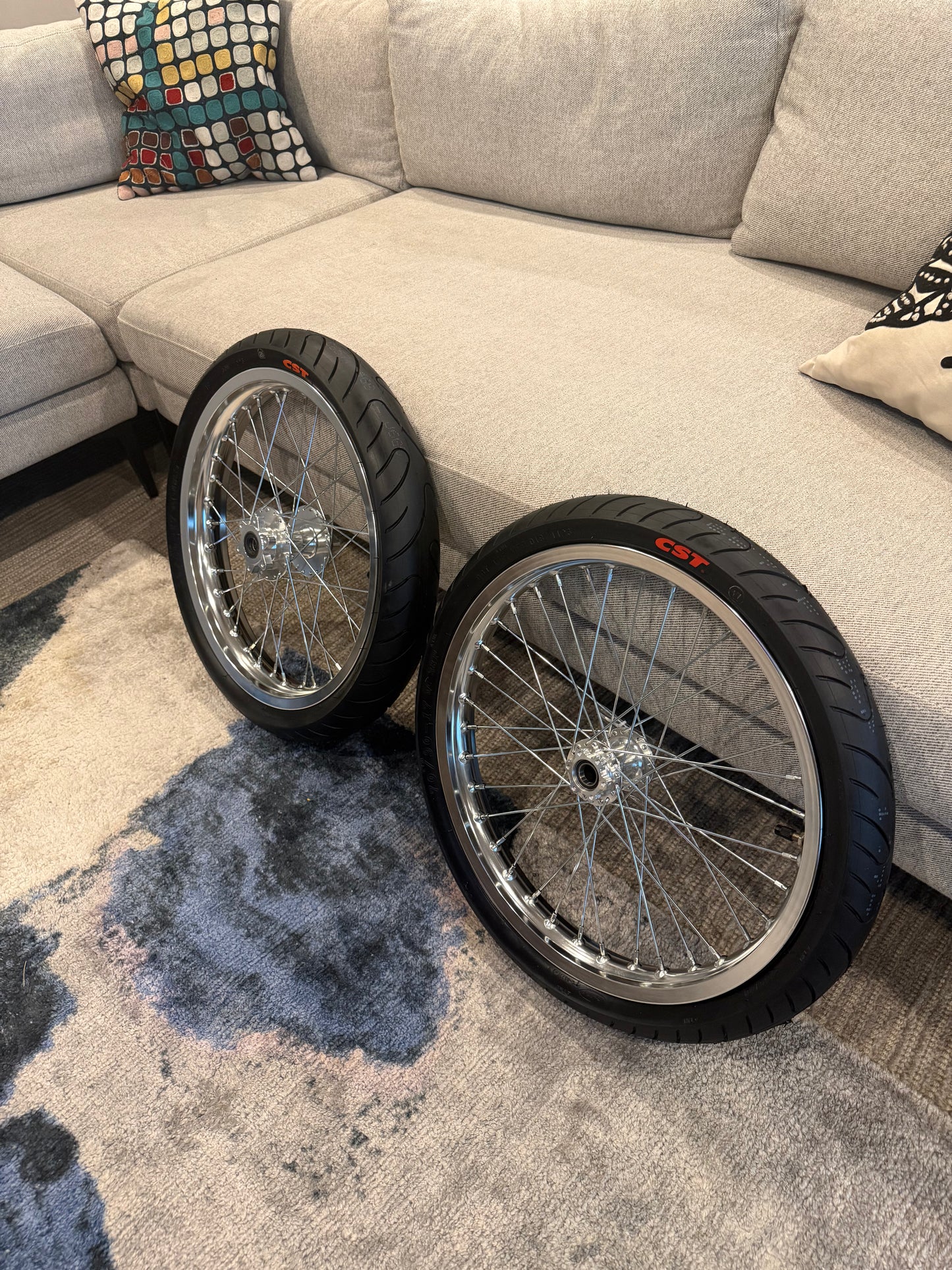 Talaria x3 chrome CST supermoto wheelset