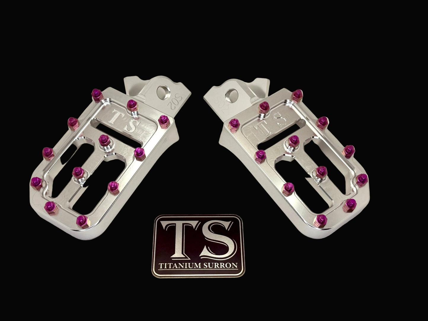 TS Custom Foot Pegs w/ Titanium Grips for Surron and Most Light E-moto